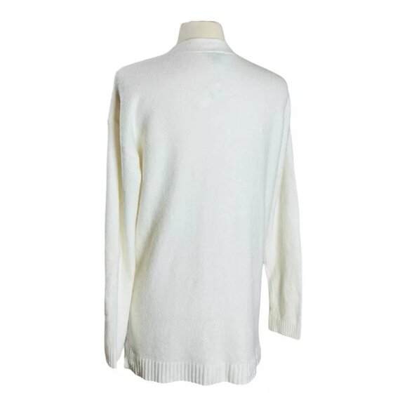 NEW Talbots Cardigan M Alpaca Wool Blend Ivory Jewel Button Pockets NWT - Picture 2 of 8